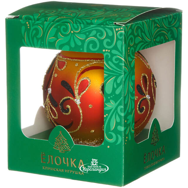 Стеклянный елочный шар Боярушка 9 см Фабрика Елочка