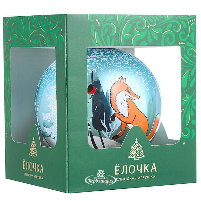 Стеклянный елочный шар Первый снег 9 см Фабрика Елочка
