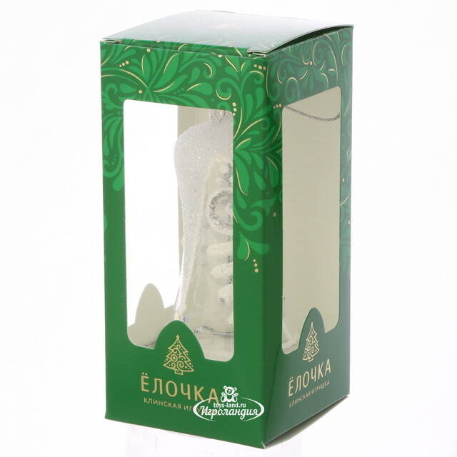 Стеклянная елочная игрушка Колокольчик Хрустальная ветка 9 см, подвеска Фабрика Елочка