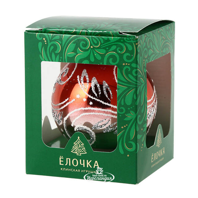 Стеклянный елочный шар Интрига 7 см красный Фабрика Елочка