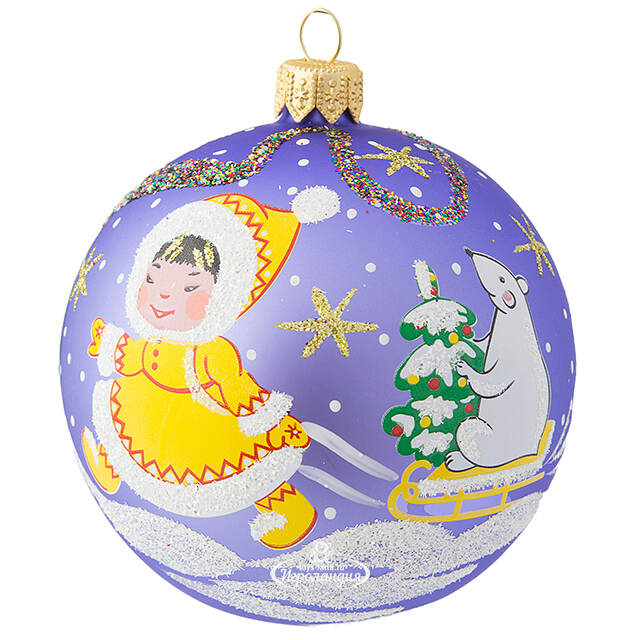 Стеклянный елочный шар Сахая 8 см лиловый Фабрика Елочка