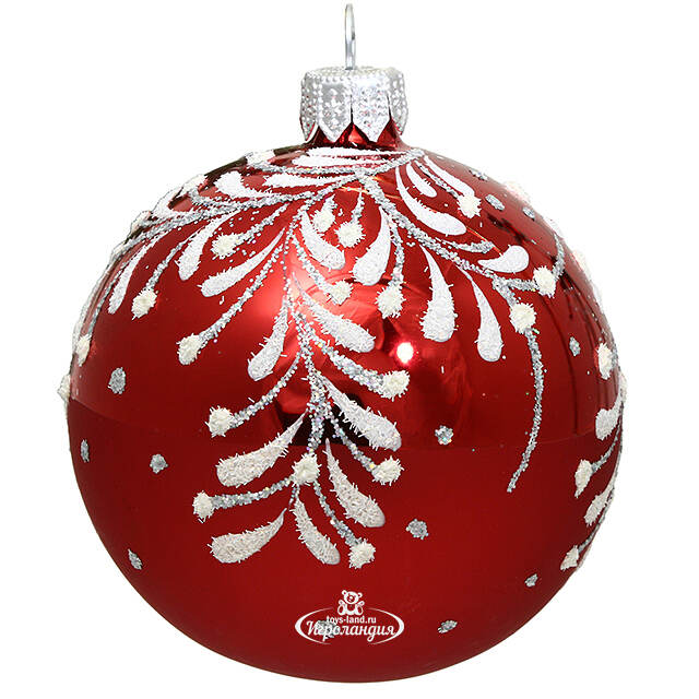 Стеклянный елочный шар Лилейный 7 см красный Фабрика Елочка