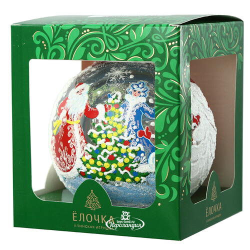 Стеклянный елочный шар Новогодний Хоровод 11 см красный Фабрика Елочка