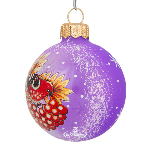 Стеклянный елочный шар Щур 6 см фиолетовый Фабрика Елочка