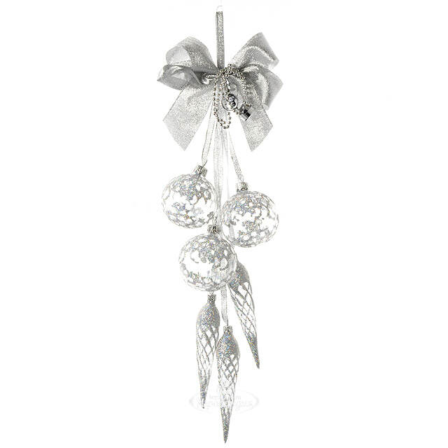 Елочное украшение Гирлянда Хрусталик 40 см, стекло Фабрика Елочка