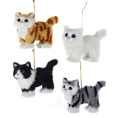 Елочная игрушка Кот Саванна - Christmas Cats 11 см, подвеска Kurts Adler