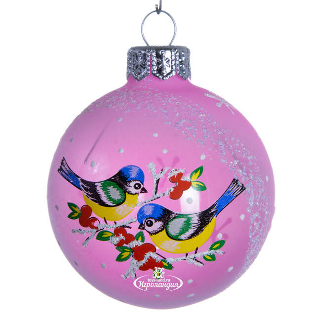 Стеклянный елочный шар Орбита 6 см розовый Фабрика Елочка