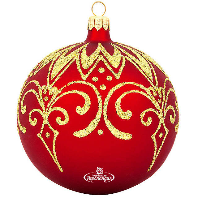 Стеклянный елочный шар Вечерний 9 см красный Фабрика Елочка