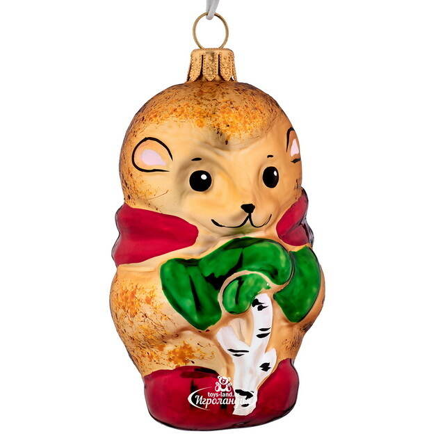 Елочная игрушка Ёжик Сёма 9 см, стекло Фабрика Елочка