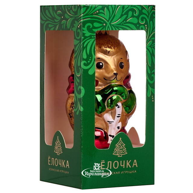 Елочная игрушка Ёжик Сёма 9 см, стекло Фабрика Елочка