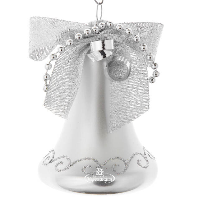 Стеклянная елочная игрушка Колокольчик Презент 8.5 см, подвеска Фабрика Елочка