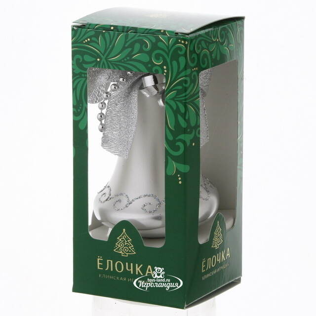 Стеклянная елочная игрушка Колокольчик Презент 8.5 см, подвеска Фабрика Елочка