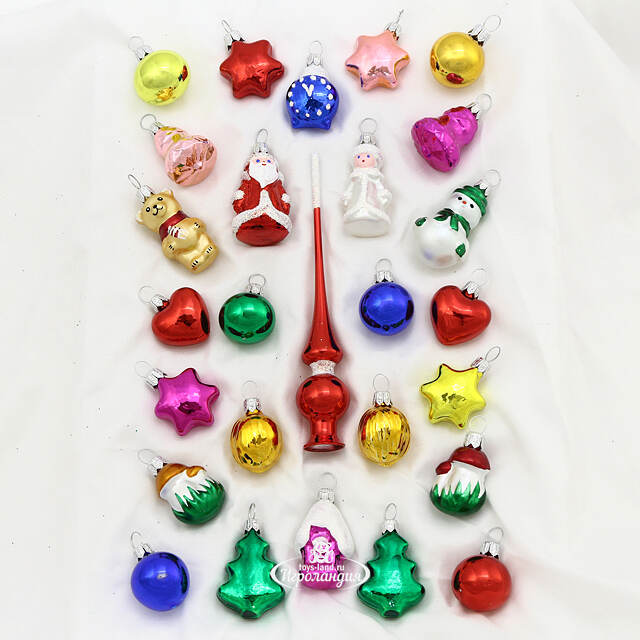 Набор елочных игрушек Детский, 27 шт, стекло, подвеска Фабрика Елочка