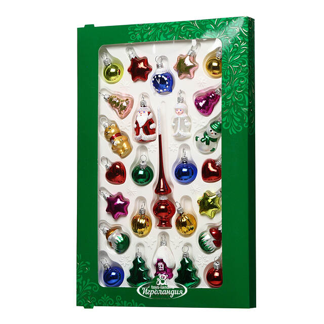 Набор елочных игрушек Детский, 27 шт, стекло, подвеска Фабрика Елочка