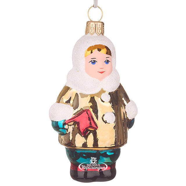 Стеклянная елочная игрушка Стефания 8 см Фабрика Елочка