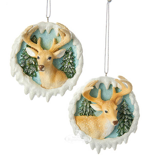 Елочная игрушка Медальон Лесной Олень 9 см, подвеска Kurts Adler