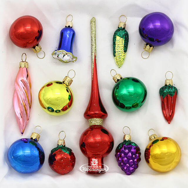 Набор елочных игрушек Малышок, 13 шт, стекло, подвеска Фабрика Елочка