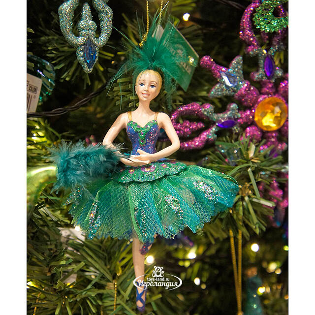 Елочная игрушка Балерина-Павлин утонченная 15 см, подвеска Kurts Adler