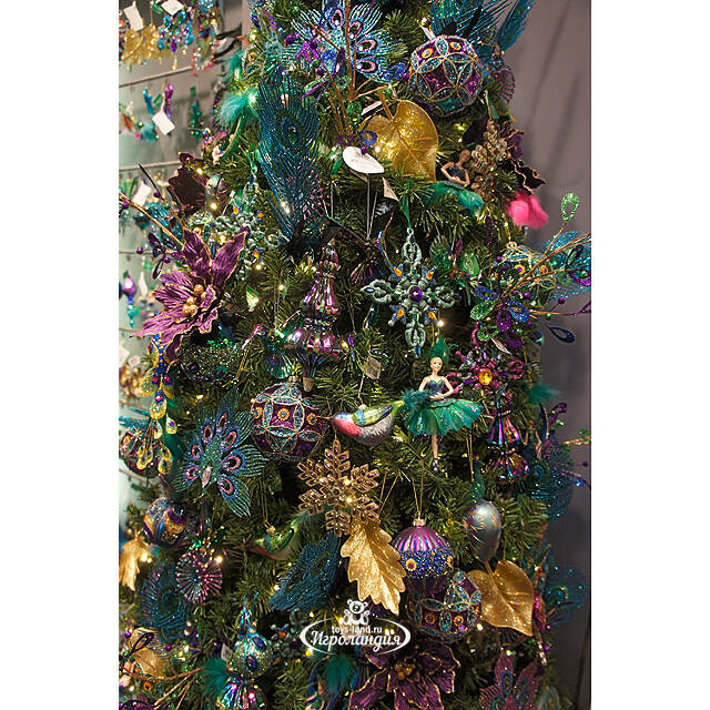 Елочная игрушка Балерина-Павлин утонченная 15 см, подвеска Kurts Adler