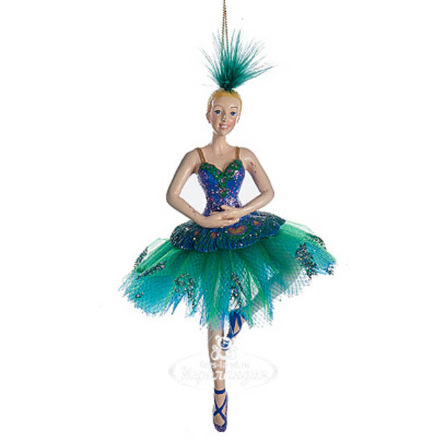 Елочная игрушка Балерина-Павлин утонченная 15 см, подвеска Kurts Adler