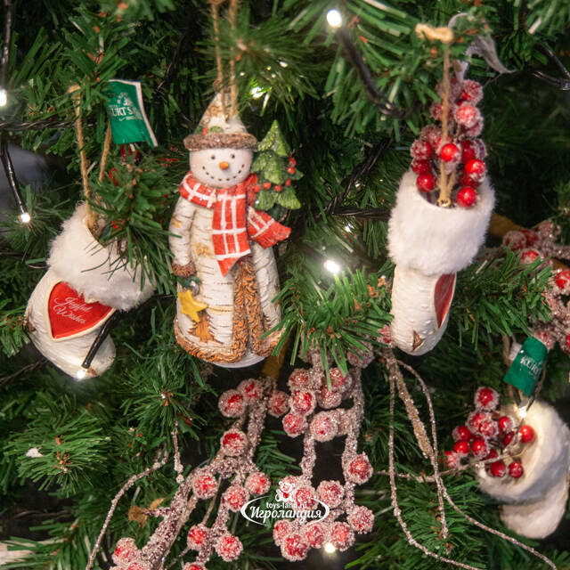 Елочная игрушка Снеговик - Лесовичок с елочкой 13 см, подвеска Kurts Adler