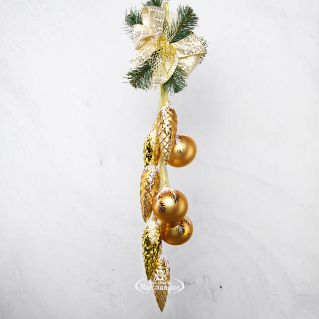 Елочное украшение Гирлянда Метелица 64 см, стекло Фабрика Елочка