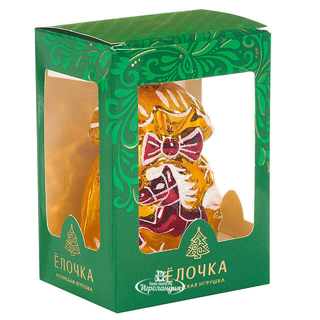 Стеклянная елочная игрушка Зодиак - Лошадка Пина 10 см красная Фабрика Елочка