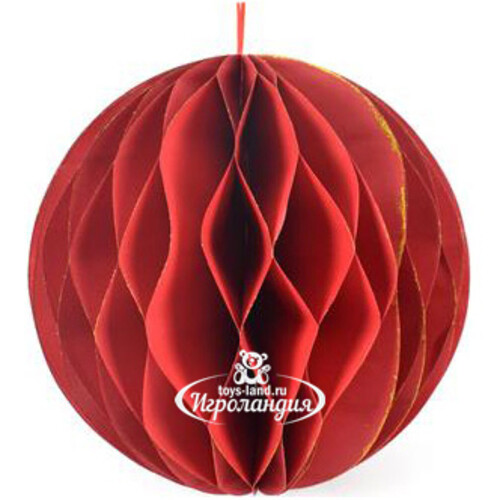 Бумажный шар Soft Geometry 15 см красный Due Esse Christmas