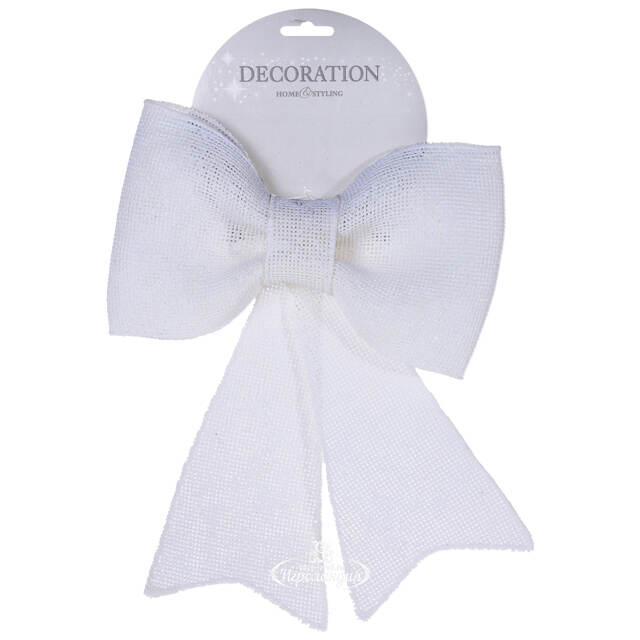 Бант на елку Праздничный 24*22 см белый Koopman (Купман)