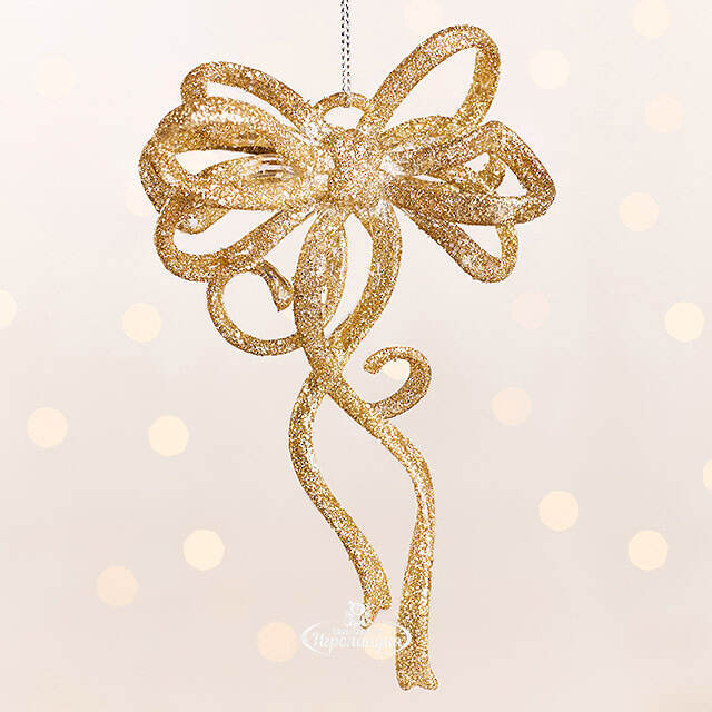 Елочная игрушка Бант Алиони 16*10*6 см золотой, подвеска Koopman