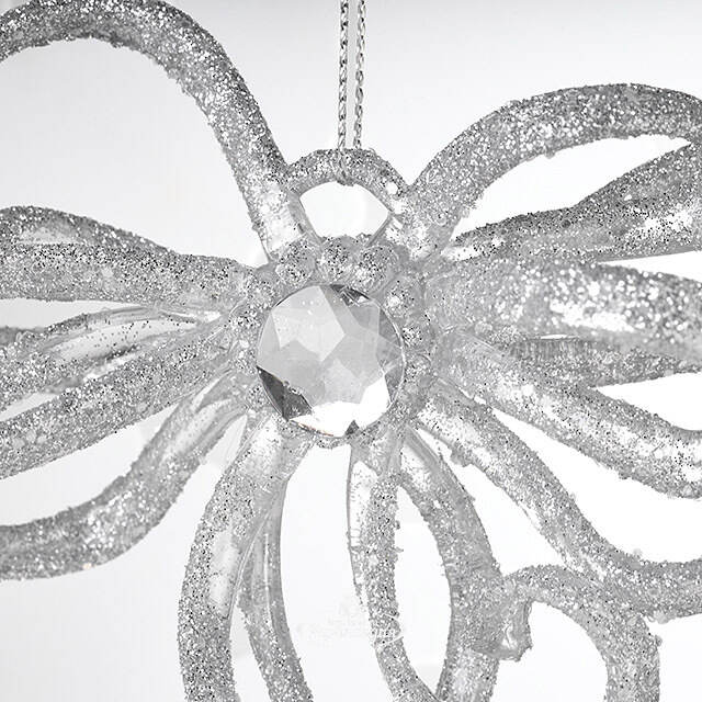 Елочная игрушка Бант Алиони 16*10*6 см серебряный, подвеска Koopman