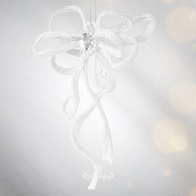 Елочная игрушка Бант Алиони 16*10*6 см белый, подвеска Koopman