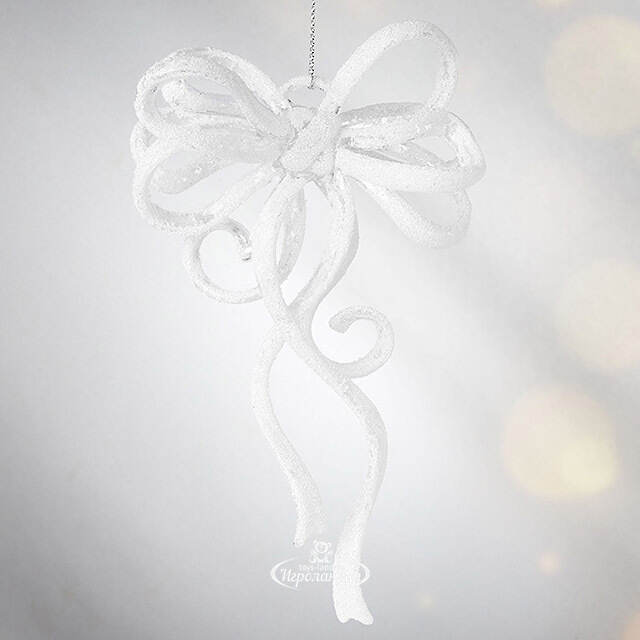 Елочная игрушка Бант Алиони 16*10*6 см белый, подвеска Koopman