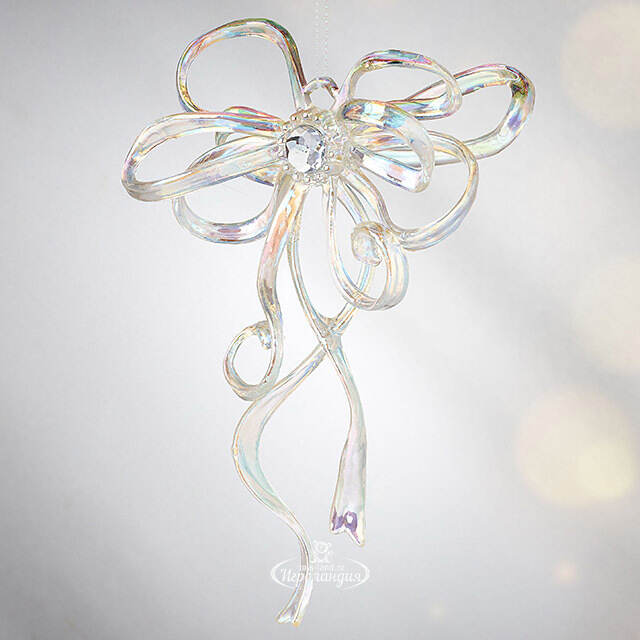 Елочная игрушка Бант Алиони 16*10*6 см перламутровый, подвеска Koopman