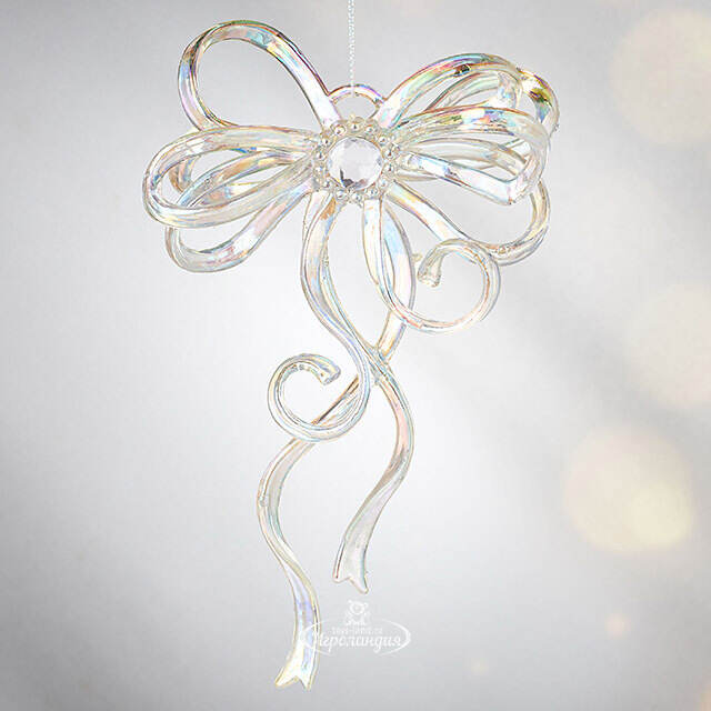 Елочная игрушка Бант Алиони 16*10*6 см перламутровый, подвеска Koopman