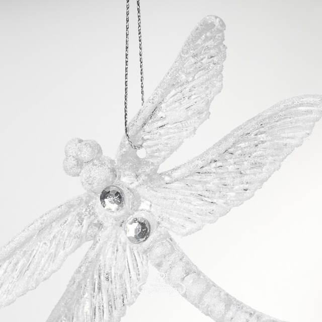Елочная игрушка Стрекоза Эннолия 10 см, 2 шт, белая, подвеска Koopman