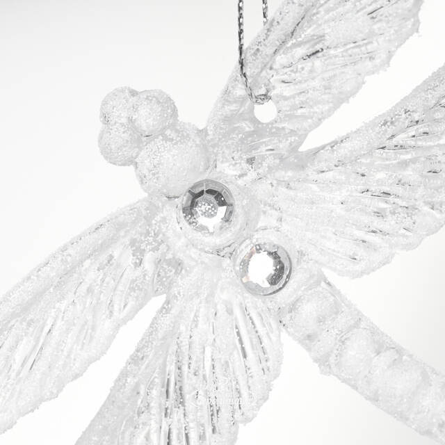 Елочная игрушка Стрекоза Эннолия 10 см, 2 шт, белая, подвеска Koopman