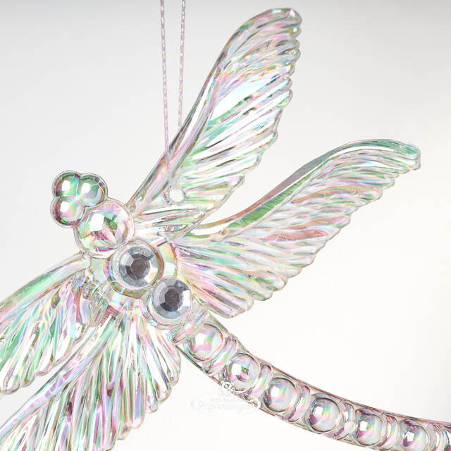 Елочная игрушка Стрекоза Эннолия 10 см, 2 шт, перламутровая, подвеска Koopman