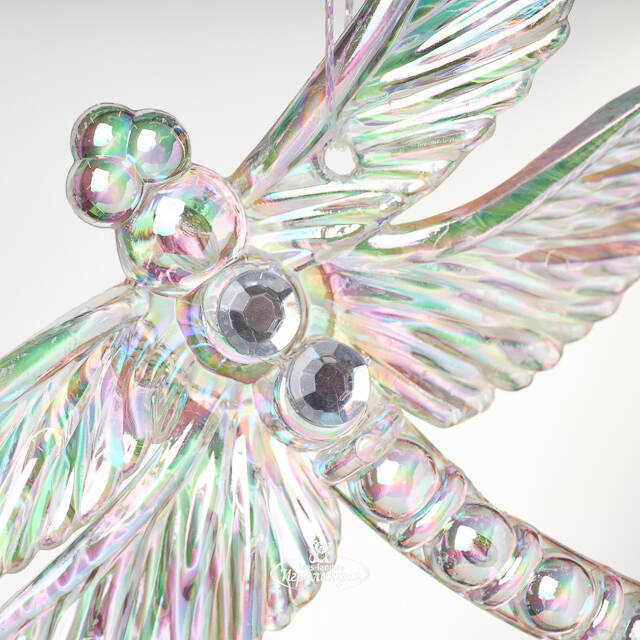 Елочная игрушка Стрекоза Эннолия 10 см, 2 шт, перламутровая, подвеска Koopman