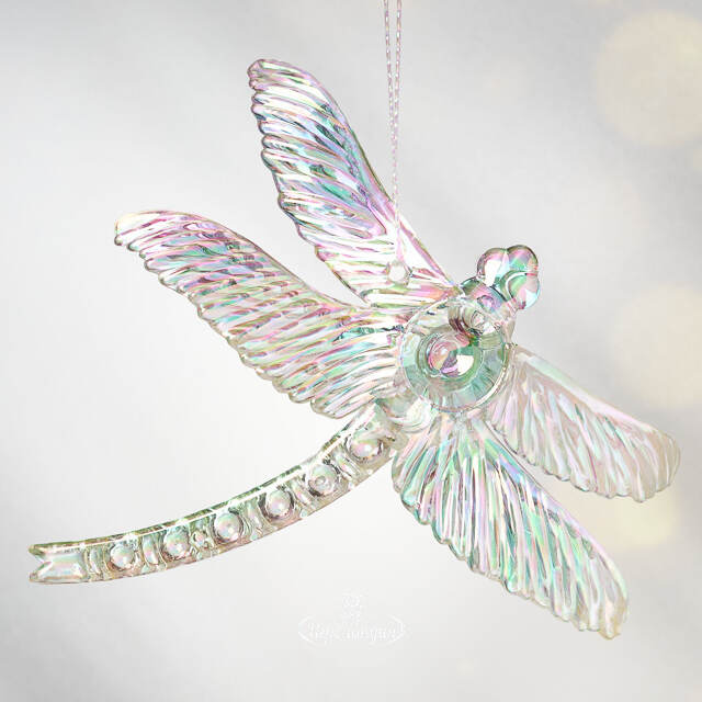 Елочная игрушка Стрекоза Эннолия 10 см, 2 шт, перламутровая, подвеска Koopman