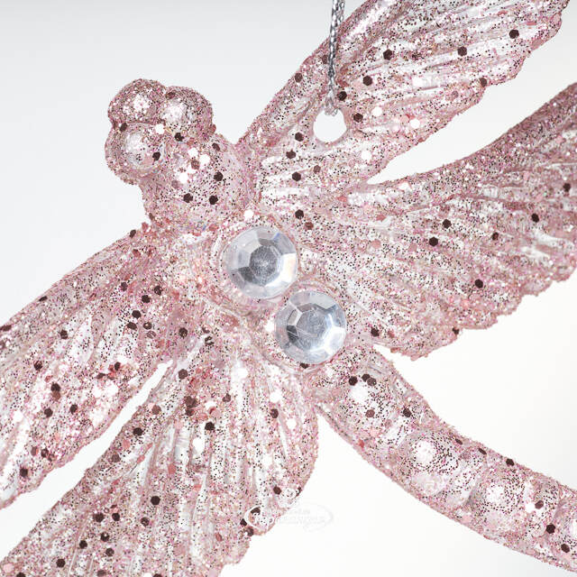 Елочная игрушка Стрекоза Эннолия 10 см, 2 шт, розовая, подвеска Koopman