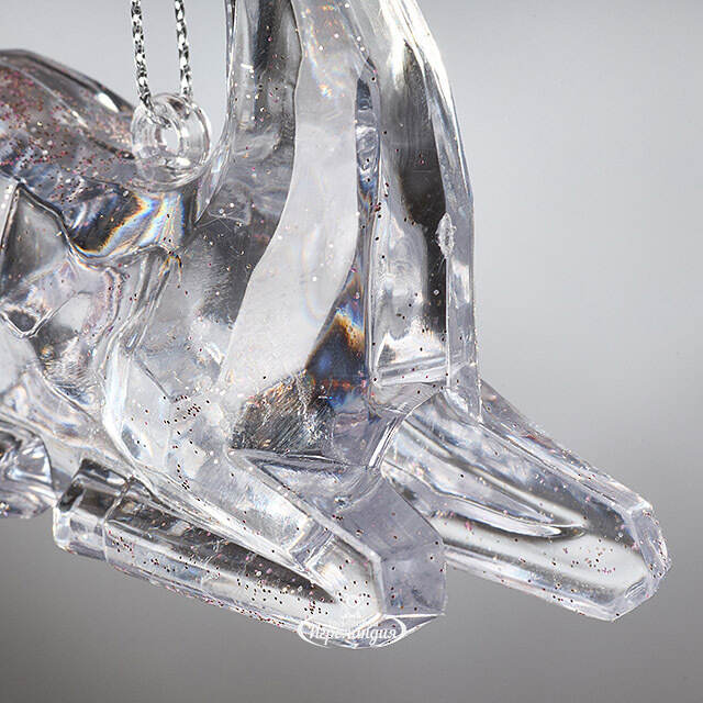 Елочная игрушка Олень Филидель 10 см с розовыми рогами, подвеска Koopman