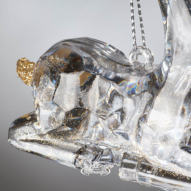 Елочная игрушка Олень Филидель 10 см с золотыми рогами, подвеска Koopman