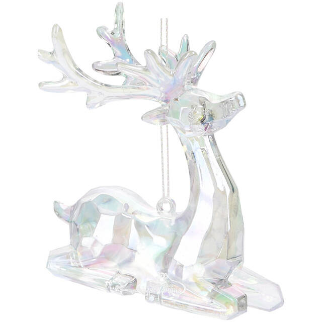 Елочная игрушка Олень Филидель 10 см с перламутровыми рогами, подвеска Koopman