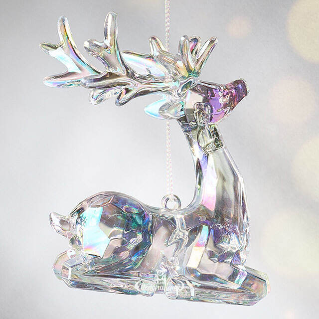 Елочная игрушка Олень Филидель 10 см с перламутровыми рогами, подвеска Koopman
