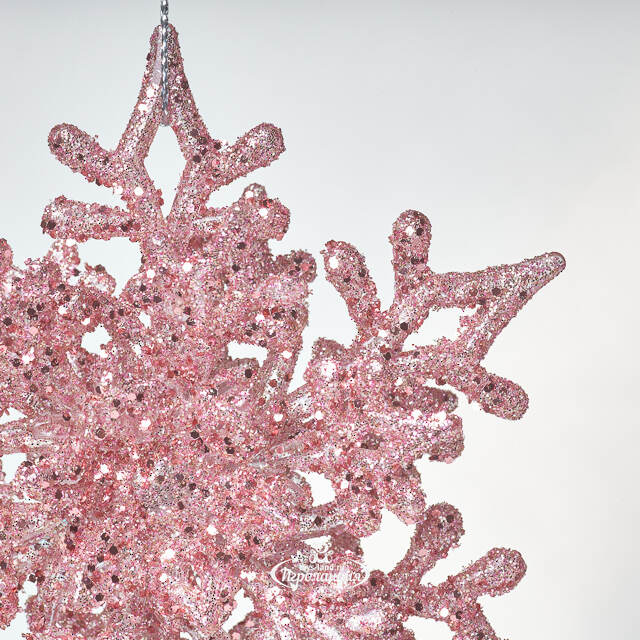 Елочная игрушка Снежинка Альвисс 11 см, 2 шт, розовая Koopman