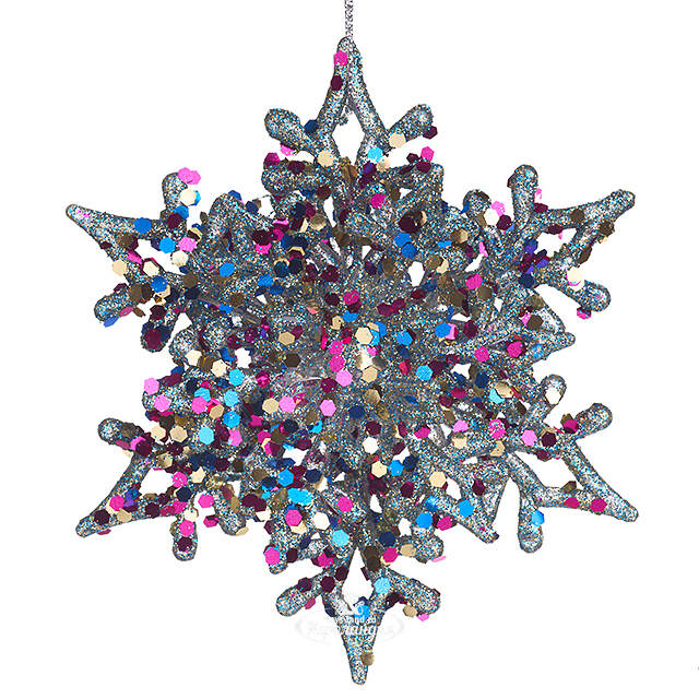 Елочная игрушка Снежинка Альвисс 11 см, 2 шт, голубая Koopman