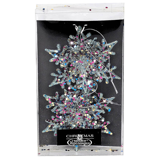 Елочная игрушка Снежинка Альвисс 11 см, 2 шт, голубая Koopman