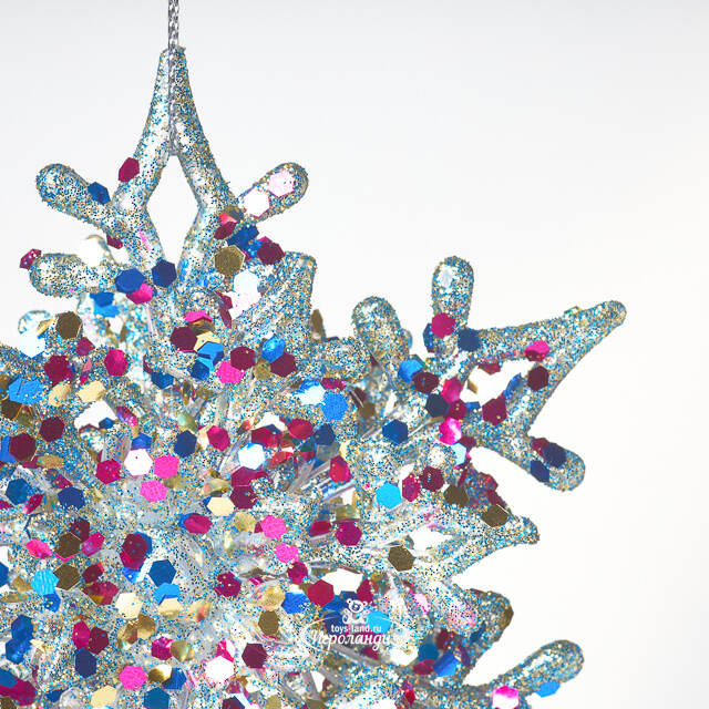 Елочная игрушка Снежинка Альвисс 11 см, 2 шт, голубая Koopman