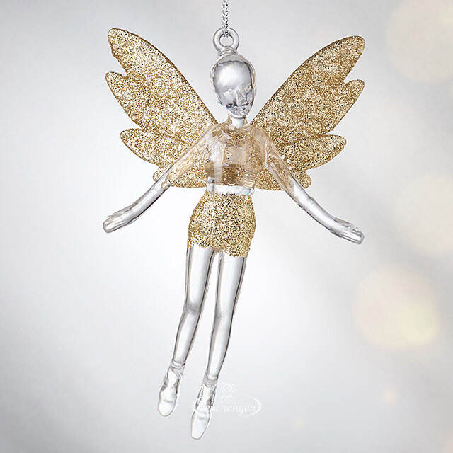 Елочная игрушка Фея Донна-Белла с золотыми крыльями 12 см, 2 шт, подвеска Koopman